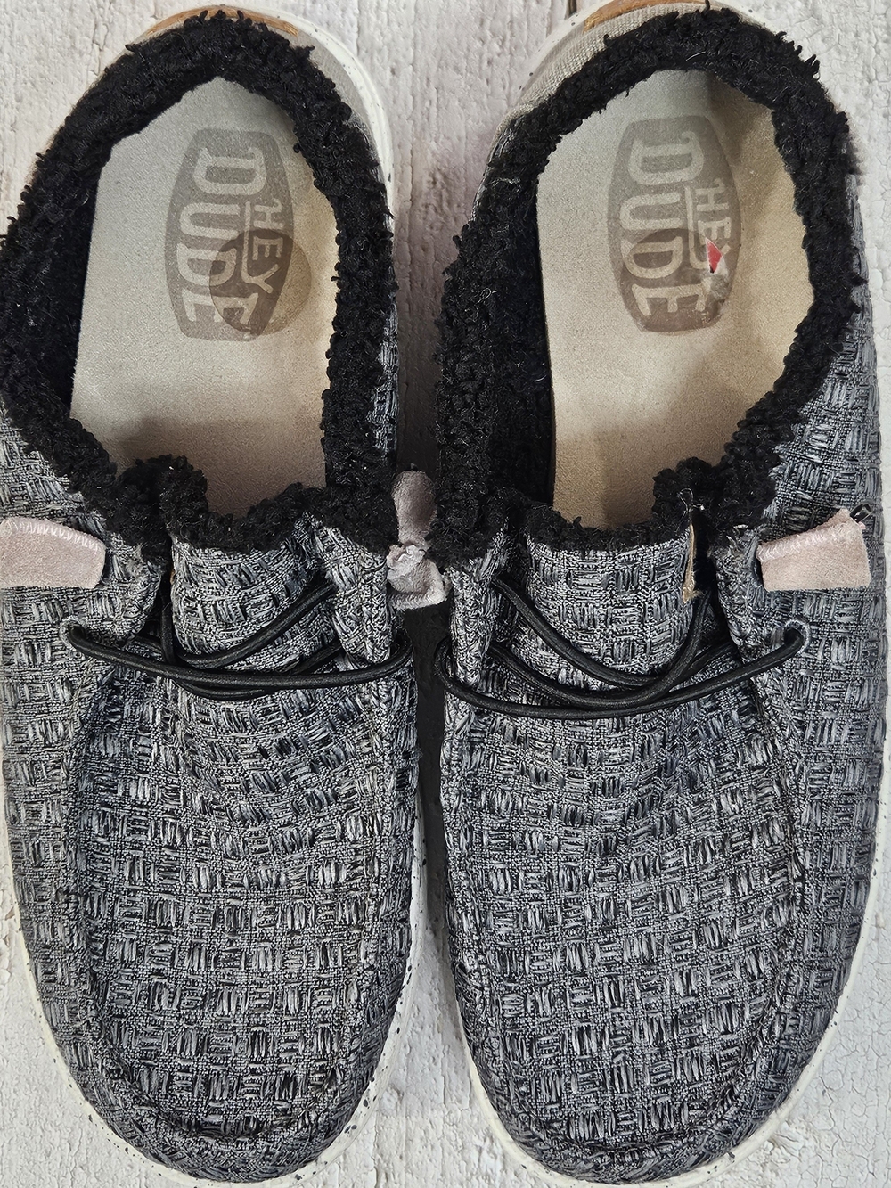 Hey Dude Women's Gray Woven Slip-On Moccasins